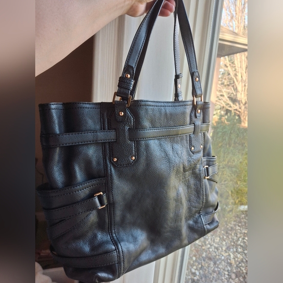 Michael Kors Black Leather Tote Bag - Picture 10 of 16